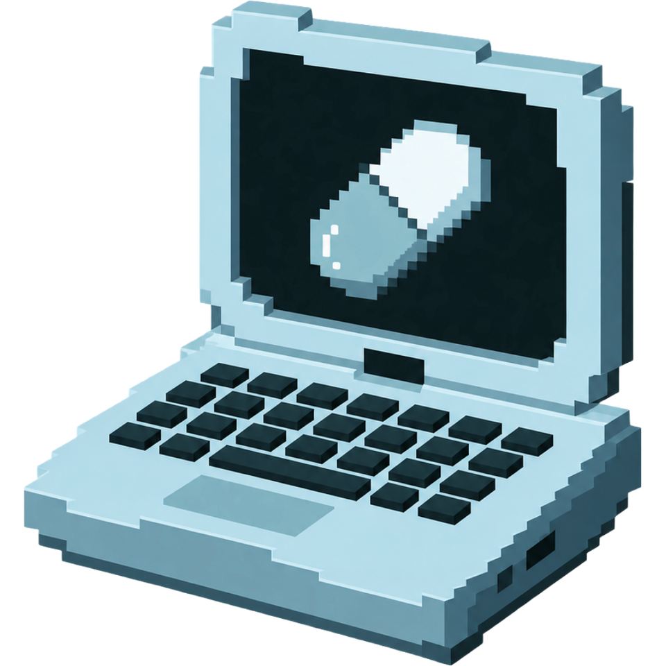 Pump Market pixel laptop mark